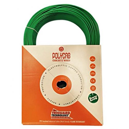 Polycab 1.5 Sqmm 1 Core FRLS PVC Insulated Unsheathed Industrial Cable, 300 mtr (Green)